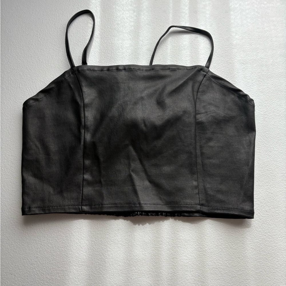 AKIRA Black Bustier Crop Camisole‎